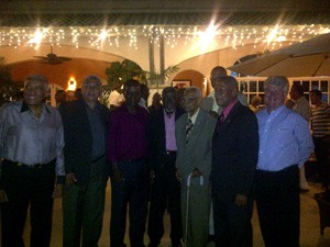 Past President of GHTA and CTO, Sir Royston Hopkin KCMG, GHTA President Mr Ian DaBreo, Dr Keith Mitchell leader of Her Majesty’s Opposition, Governor General Sir Carlyle Glean KCMG, Sir John Watts KCMG, Tourism Minister Dr Geroge Vincent, Prime Minister Mr Tillman Thomas, Past President of GHTA Mr Leo Garbutt.